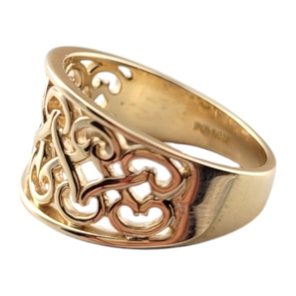 14 Karat Yellow Gold Filigree Ring Band Size 6 #20904 - Picture 3 of 6